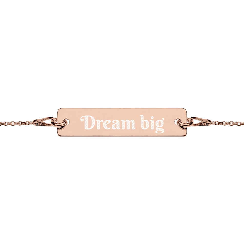 Engraved Dream Big Bar Chain Bracelet