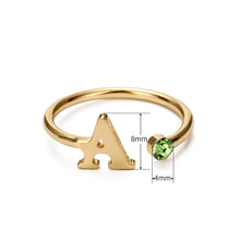 Load image into Gallery viewer, INITIAL BIRTHSTONE RING
