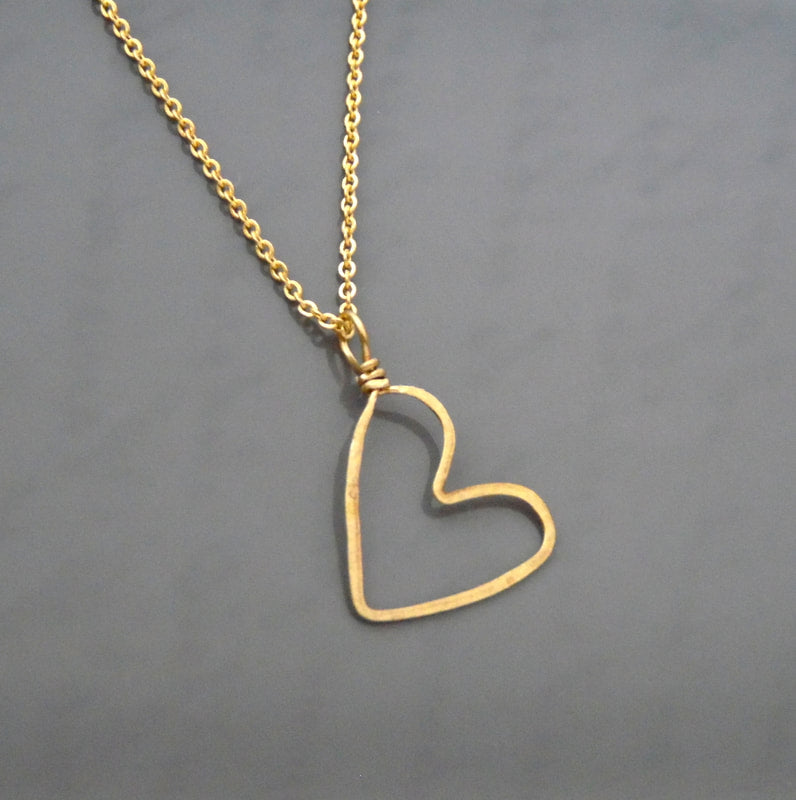 Modern Minimalist Necklaces Shapes Brass - Heart