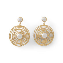Load image into Gallery viewer, 14 Karat Gold Plated Brass Cultured Freshwater Pearl Fashion Earrings
